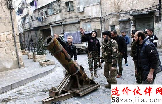 叙利亚武装份子自制排水管武器