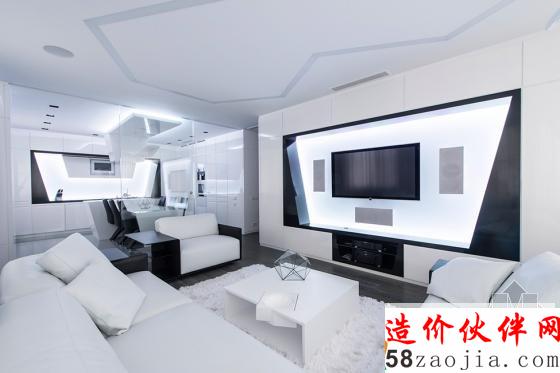 俄罗斯黑白色“冒险计划”未来派公寓