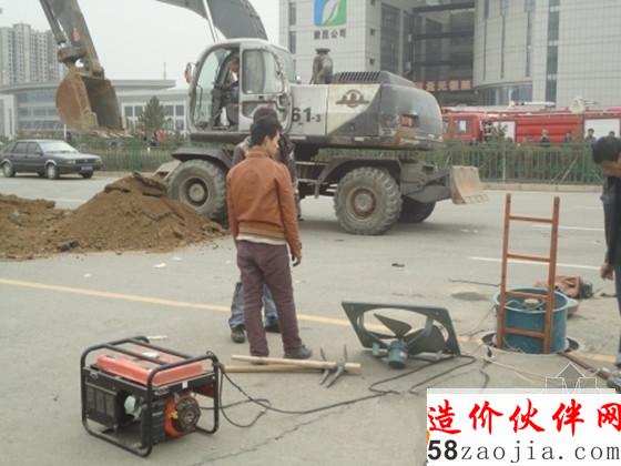 施工中的排污工程出现意外