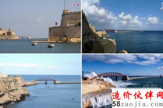 瓦莱塔大港口新圣埃尔莫防洪堤人行桥