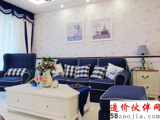 83平上海“蓝色大海”梦想之家两居室设计