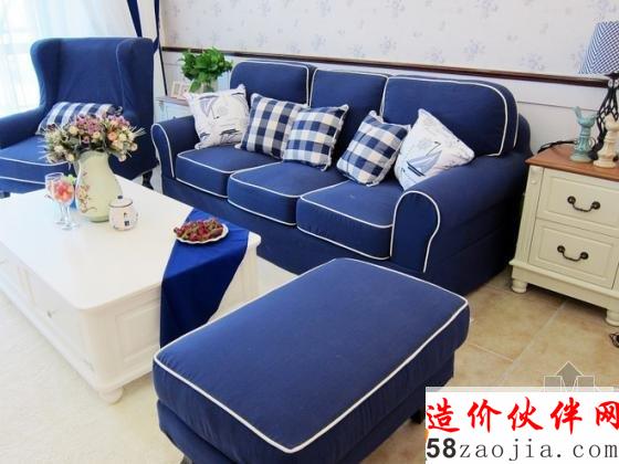 83平上海“蓝色大海”梦想之家两居室设计