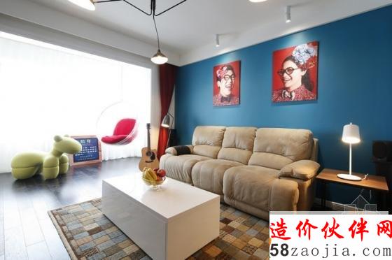 简单精致!100㎡混搭两居婚房设计