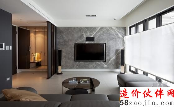 个性时尚!现代简约“墨黑”两居室设计
