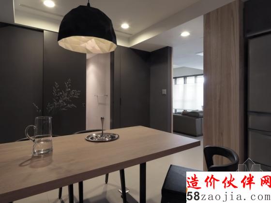 个性时尚!现代简约“墨黑”两居室设计