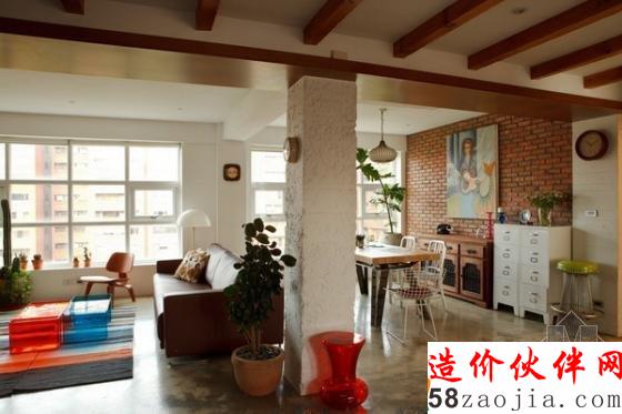 110平温馨美式乡村风情两居室设计