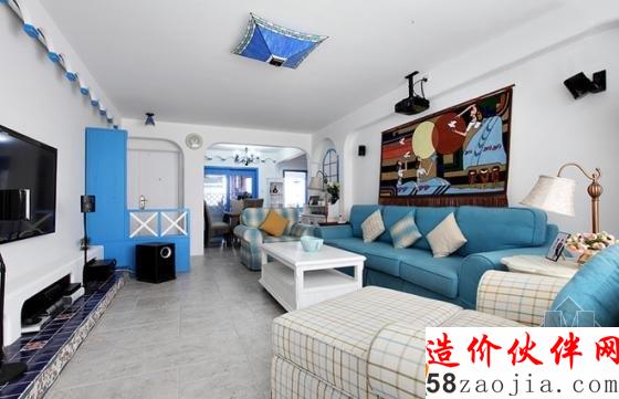 100平地中海风格“蓝色格调”样板间设计