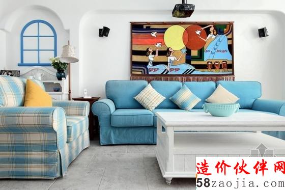 100平地中海风格“蓝色格调”样板间设计