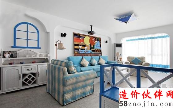 100平地中海风格“蓝色格调”样板间设计