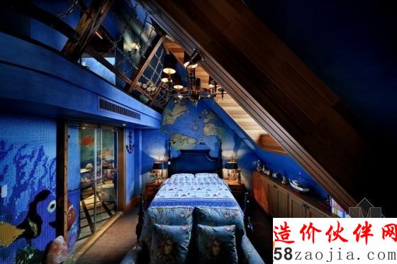 深沉色彩!浓浓美式风情“空中城堡”家居