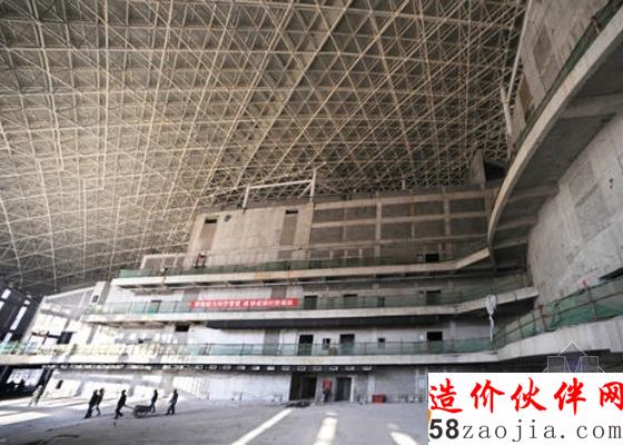 吉林人民大剧院内部施工现场