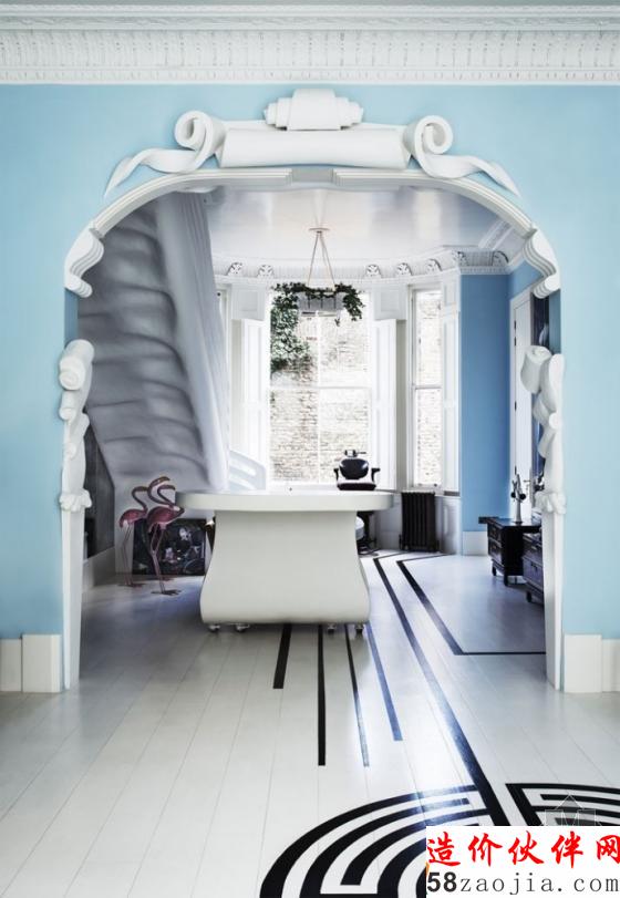 “梦幻蓝”伦敦设计师Danielle Moudaber的私宅