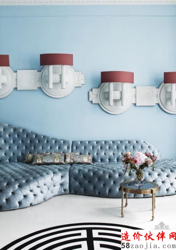 “梦幻蓝”伦敦设计师Danielle Moudaber的私宅