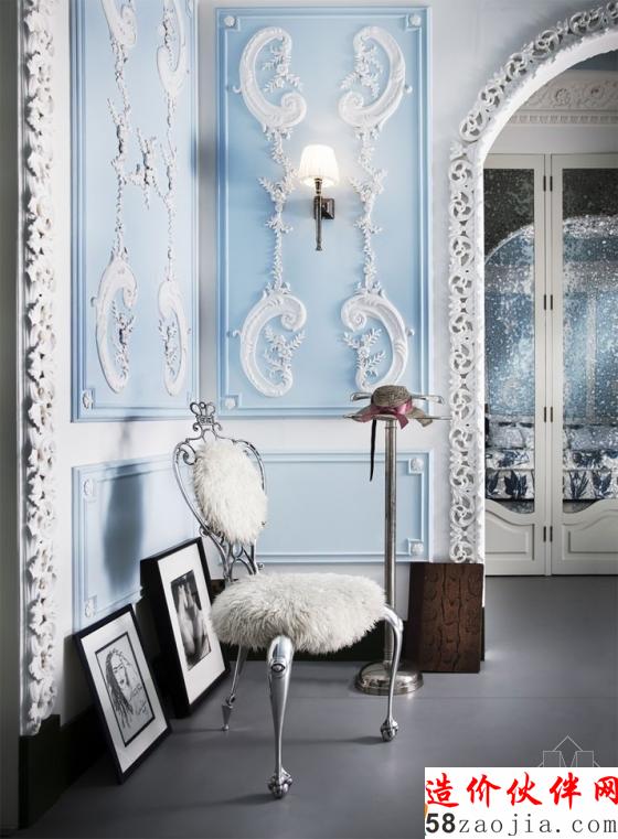 “梦幻蓝”伦敦设计师Danielle Moudaber的私宅