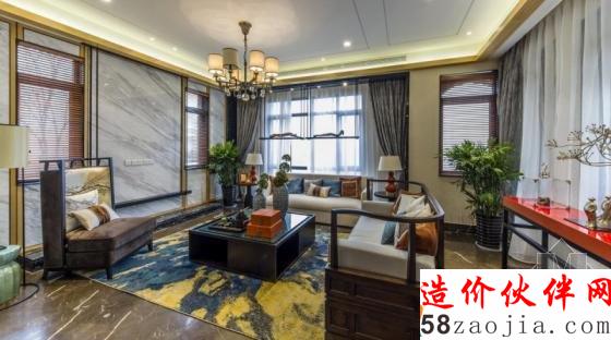 新中式风格 西安绿地国际生态城连体别墅样板间设计