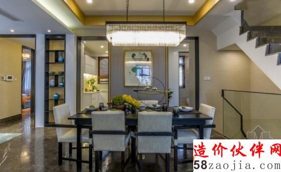 新中式风格 西安绿地国际生态城连体别墅样板间设计