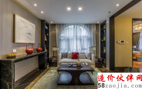 新中式风格 西安绿地国际生态城连体别墅样板间设计