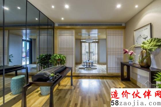 新中式风格 西安绿地国际生态城连体别墅样板间设计