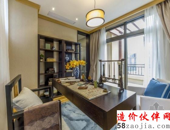 新中式风格 西安绿地国际生态城连体别墅样板间设计