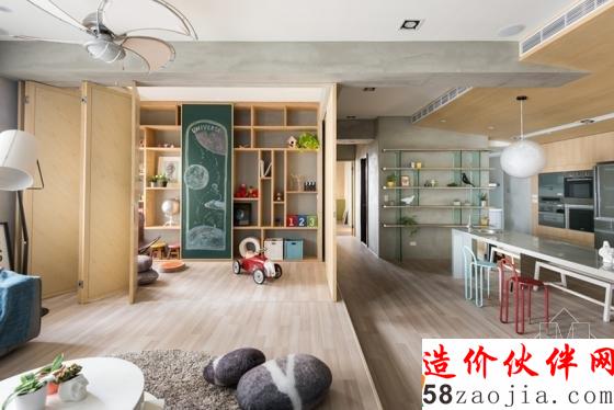 清新自然!高雄“现代简约”开放式亲子公寓