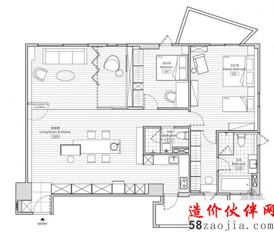 清新自然!高雄“现代简约”开放式亲子公寓