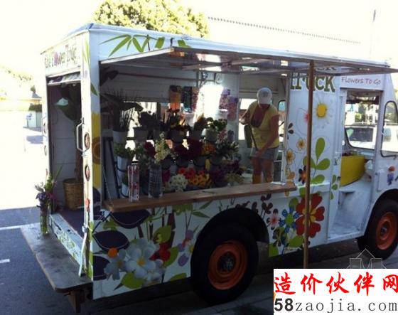洛杉矶卡车上的小型花店