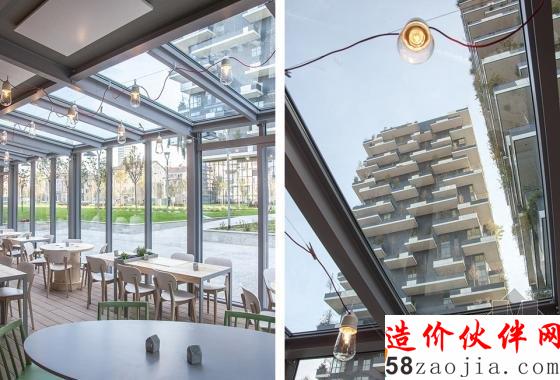 米兰垂直森林下的清新餐厅