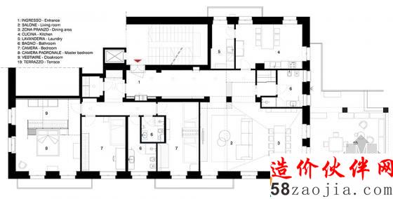 意大利改造250平米现代混搭型公寓设计