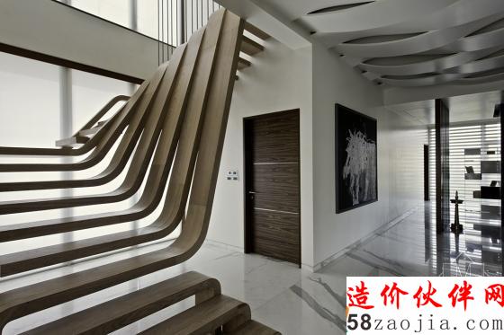 柔美优雅的线条!印度镂空雕塑楼梯公寓