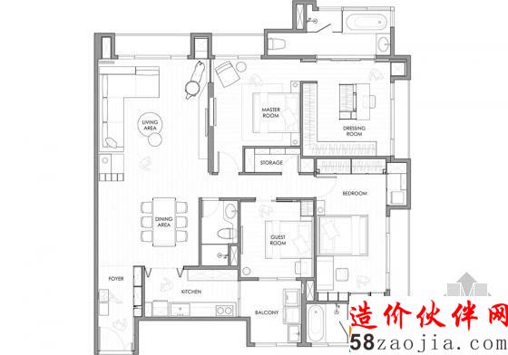 聒噪城市中一抹简约的风景线!台北现代公寓设计