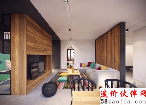 大胆的色彩搭配点亮激情空间!波兰华沙公寓设计