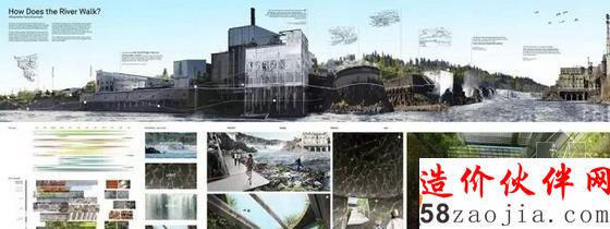 美国俄勒冈州威拉米特瀑布河道景观设计图纸