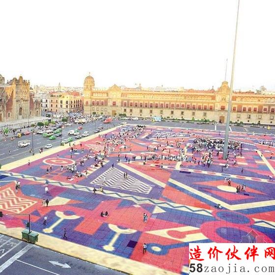 墨西哥市五彩的左卡洛广场景观设计
