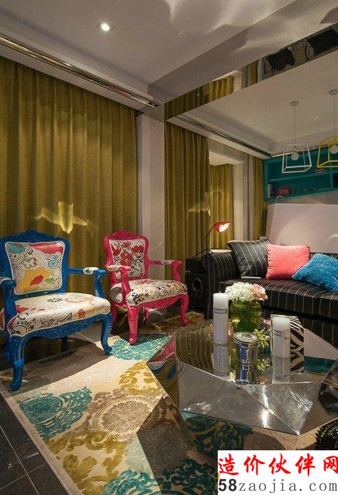 追求前卫!摩登时尚色彩两居室设计