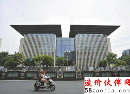 四川省图书馆新馆外观。