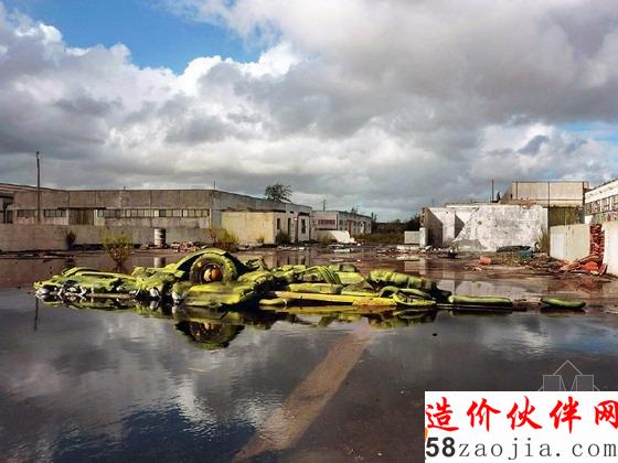 回收垃圾做的动物雕塑