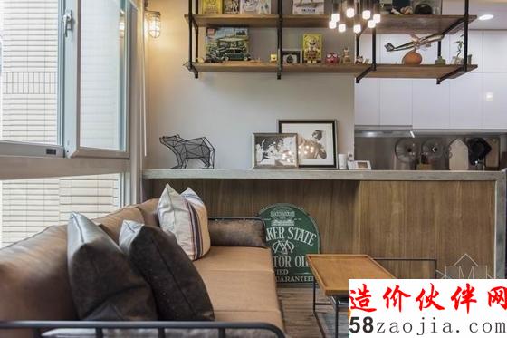 个性十足!56平挑高工业风两居室设计