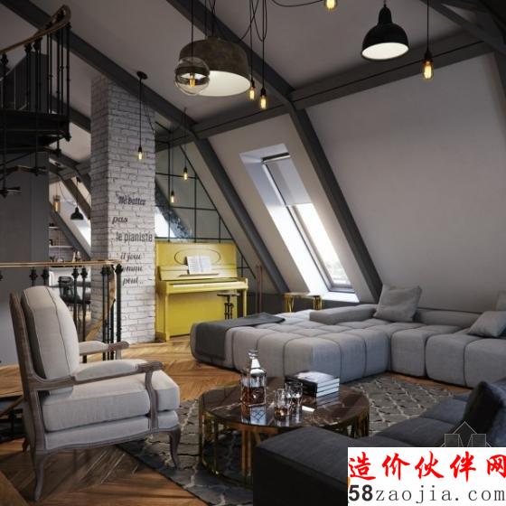 巴黎复古气息!帅气“粗犷”工业风阁楼