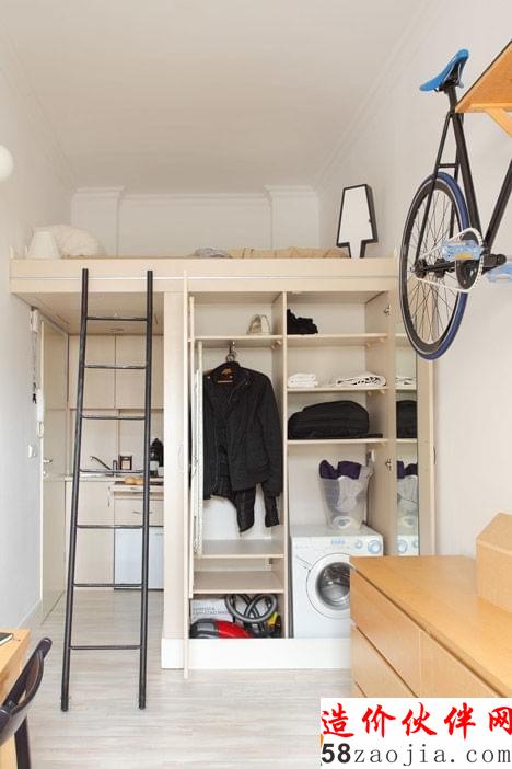 13平米的微型公寓 厨房浴室卧室起居室一应俱全