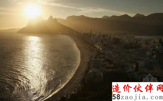 里约热内卢海滩的日落
