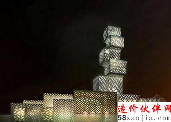 高坊塔夜景效果图