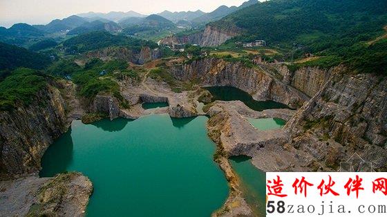 航拍铜锣山国家矿山公园