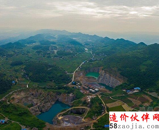 航拍铜锣山国家矿山公园