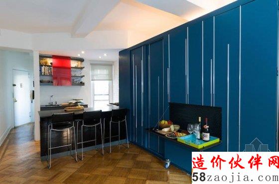 超简约迷你公寓:工作 吃饭 睡觉全在一个橱柜里