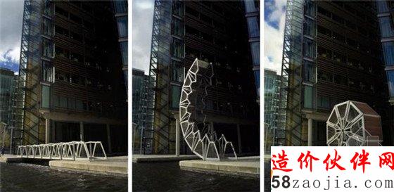 英国伦敦的折叠滚桥