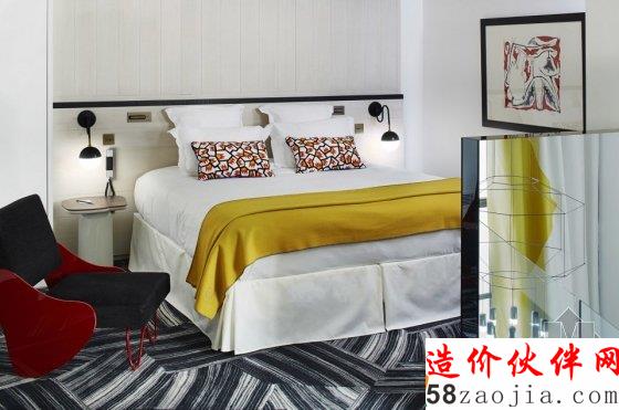 工业风与撞色魅力 巴黎艺术酒店Du Ministere扩建工程