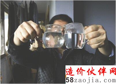 自来水与地下水(左)浊度对比