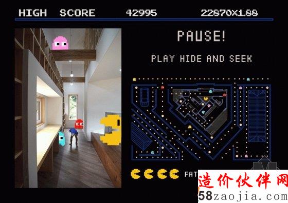 寻找童年的回忆“吃豆人”游戏场景复原的住宅