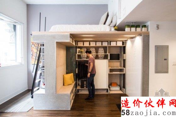 40㎡可折叠的LOFT公寓 也是压缩到极致了