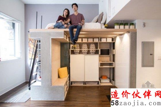 40㎡可折叠的LOFT公寓 也是压缩到极致了